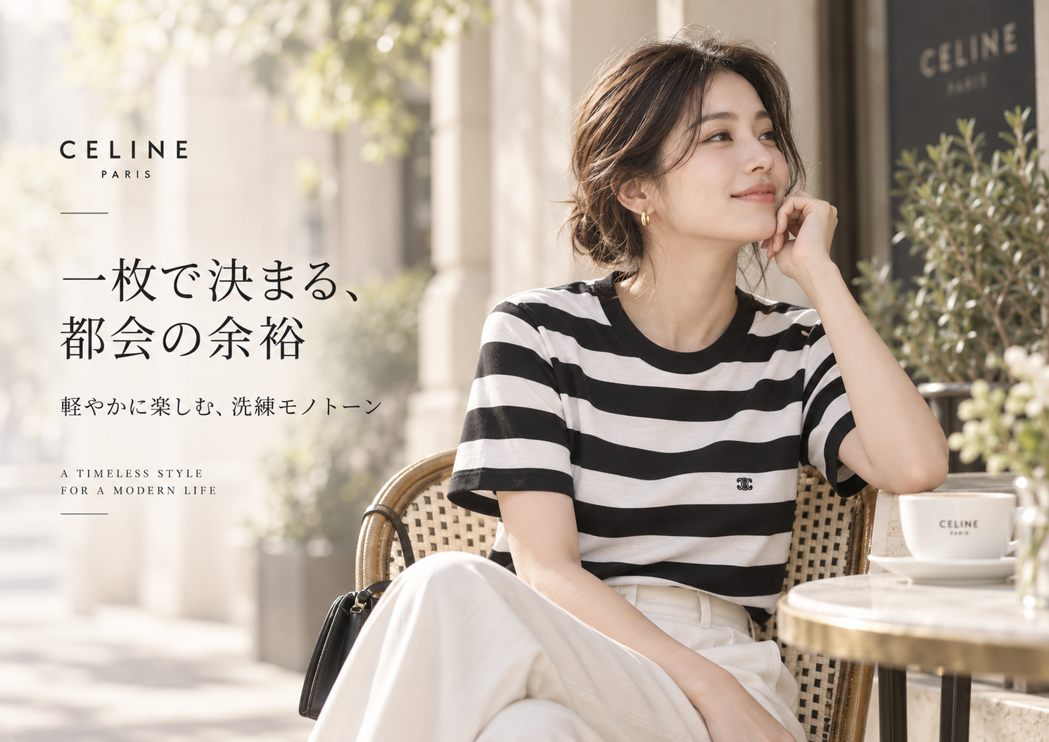 トリオンフ ルーズTシャツ｜ボーダーで楽しむ、大人のモノトーンスタイル