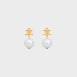 レ・パール CELINE ピアス / ゴールドフィニッシュ ブラス&ガラスパール