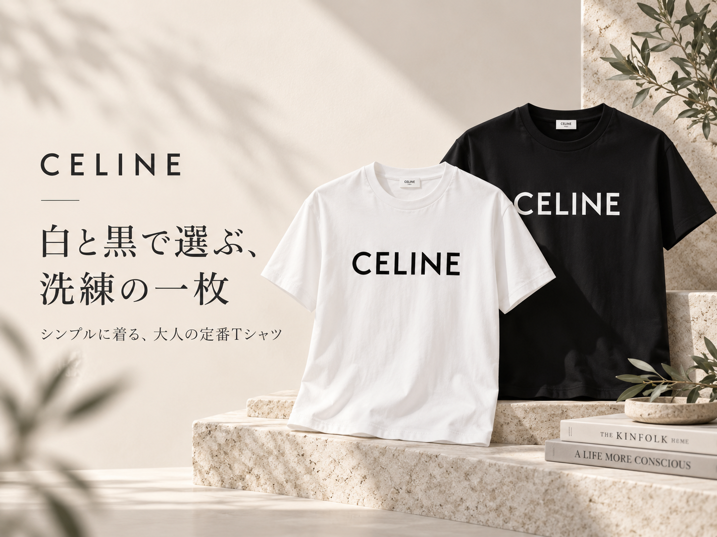 CELINE ルーズTシャツ｜シンプルなのに目を惹く、大人のロゴTスタイル