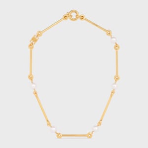 レ・パール CELINE ストレート ネックレス / レジンパール&ゴールドフィニッシュ ブラス