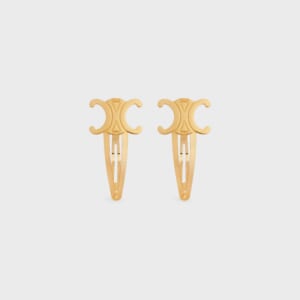 CELINE スナップ ヘアクリップ 2つセット / ゴールドフィニッシュ ブラス＆スチール