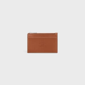 ジップ付きカードホルダー / トリオンフ エンボス加工入りナチュラルカーフスキン