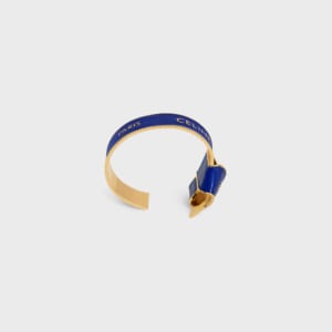 CELINE リボン ノット カフ / エナメル＆ゴールドフィニッシュ ブラス